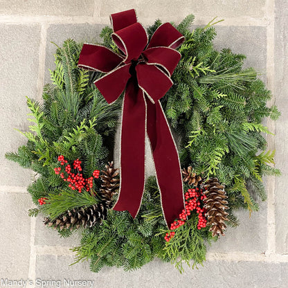 Wreath Mixed greens all sizes' (PRE-ORDER)