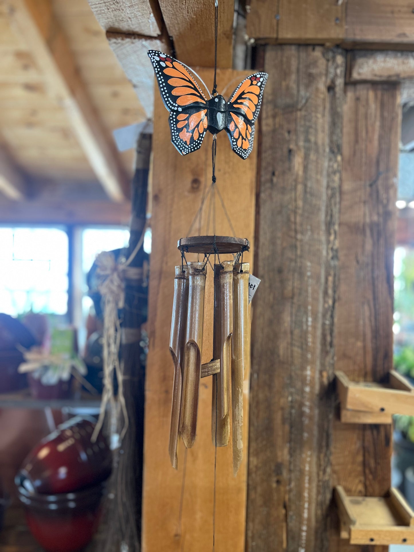 Flat Glossy Butterfly Bamboo Windchimes