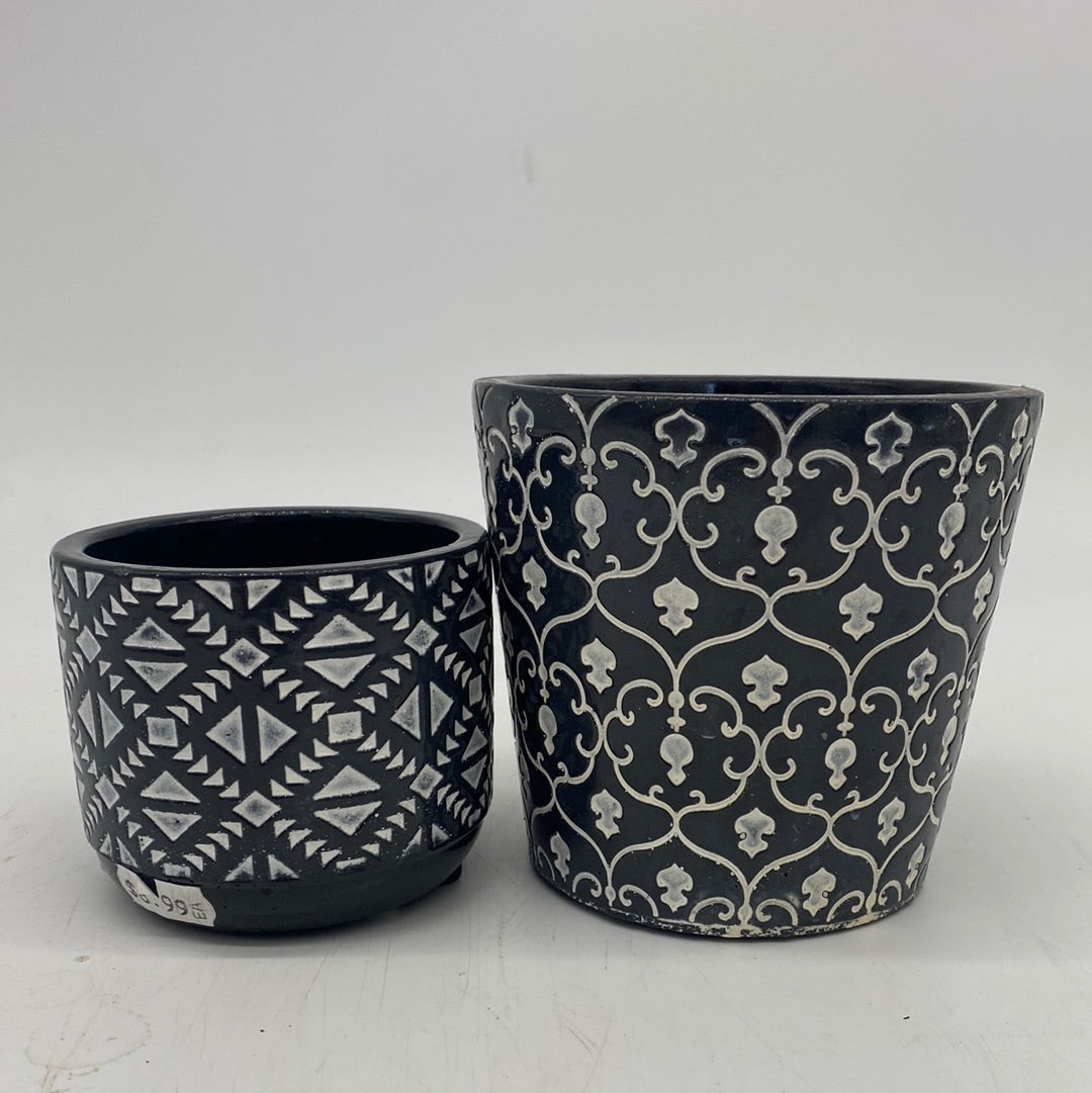 Black Motif Pots